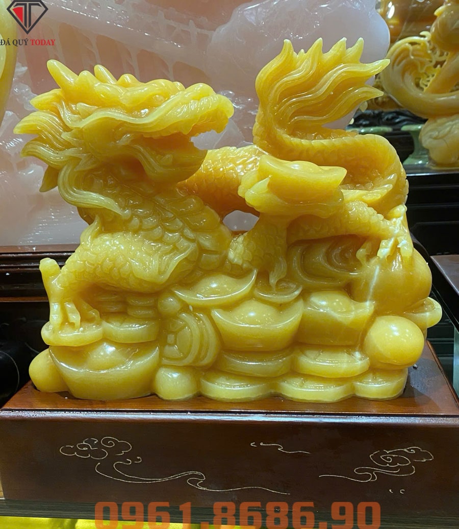 Tượng rồng đá phong thủy nhất long quyền vương bằng ngọc hoàng Long